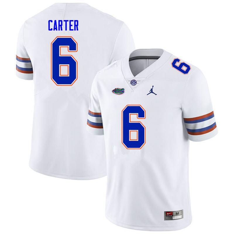 Men #6 Zachary Carter Florida Gators College Football Jerseys Sale-White - Click Image to Close